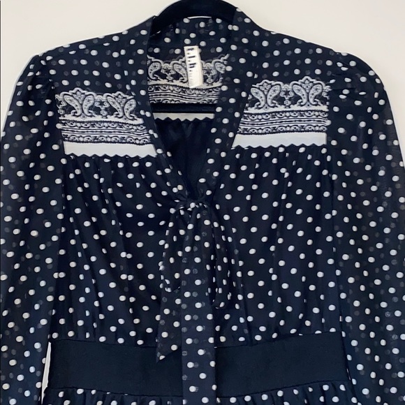 🍒t.l.h by hype Polka Dot Bow Blouse/ Dress Small - Picture 3 of 8